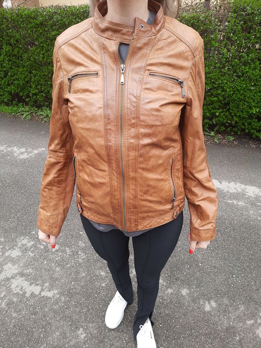 Geaca piele veritabila dama maro