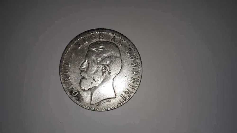 Moneda 5 lei din Argint an 1881