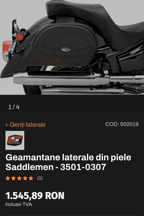 Genți laterale Saddleman universale Cruis'n™ schimb cu sissy  negru
