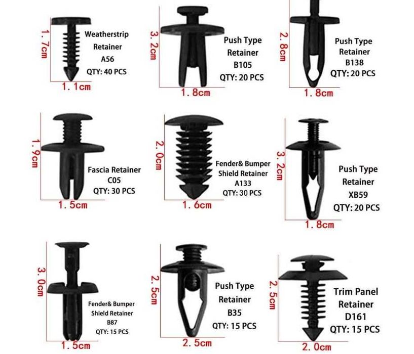 Универален комплект щипки 421 бр за автомобил Кори Лайсни Панели Табло