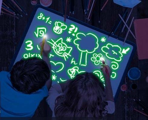 Рисуй светом в темноте планшет оригинал 2 маркера