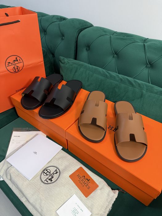 Papuci Hermes piele naturala 100% Full Box colectie noua