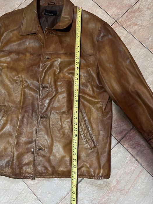 Geaca de piele maro barbati Geniune leather marimea XXL