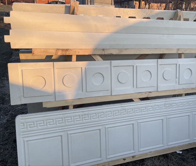 Gard din beton alb cu marmura + montaj inclus