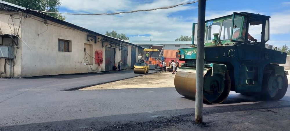 Укладка асфальта. Асфальтирование. Асфальт