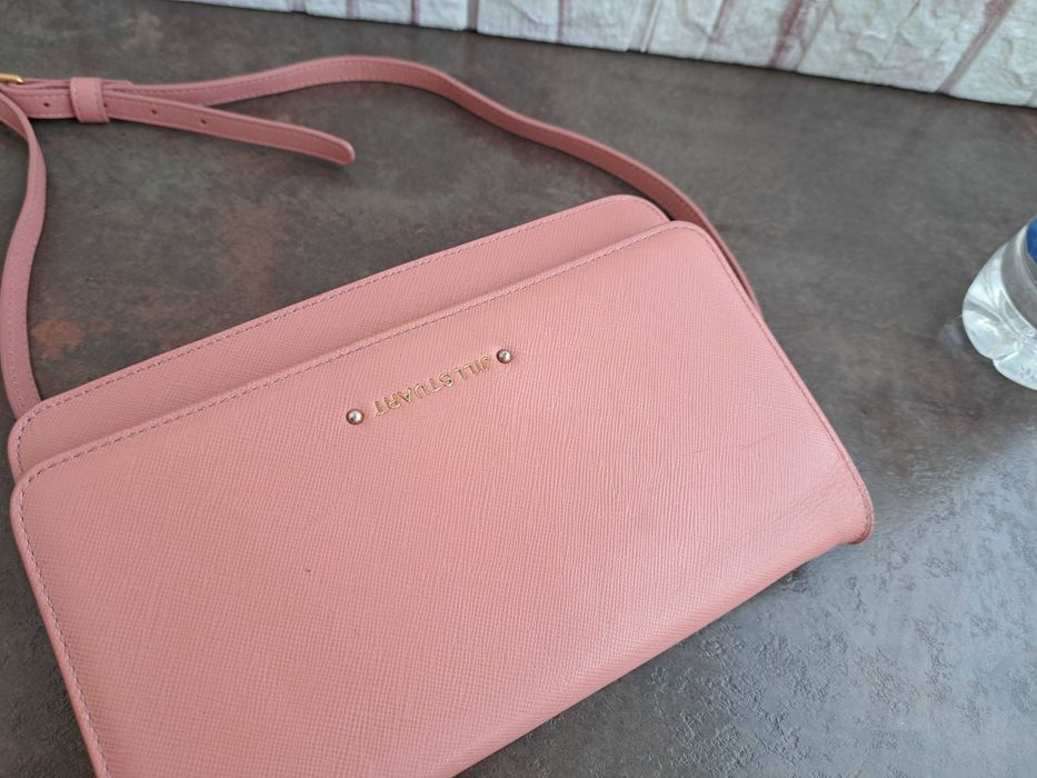 дамска чанта,малка розова чантичка,парти чанта,клъч,естествена кожа,