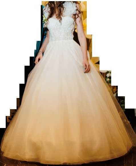 rochie mireasa, + crinolina, marimea S-M