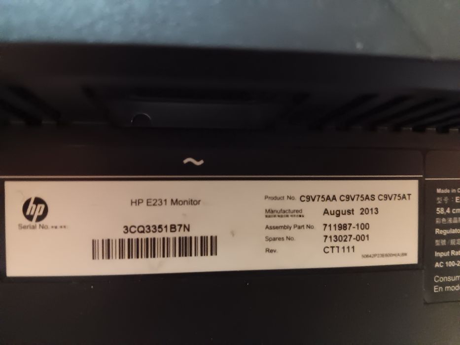 Запазен монитор HP EliteDisplay 23 инча Full HD модел E231