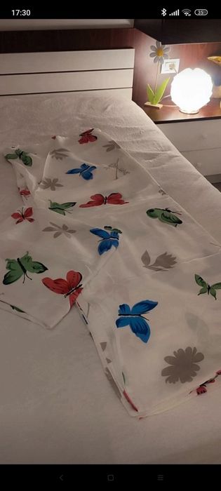 Lenjerie de pat, imprimeu fluturi, 100%bumbac satinat, nou