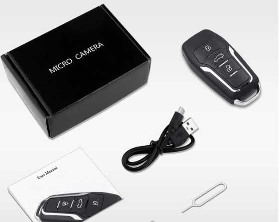 Шпионска мини скрита камера в ключ за кола аудио видео запис 8ч охрана