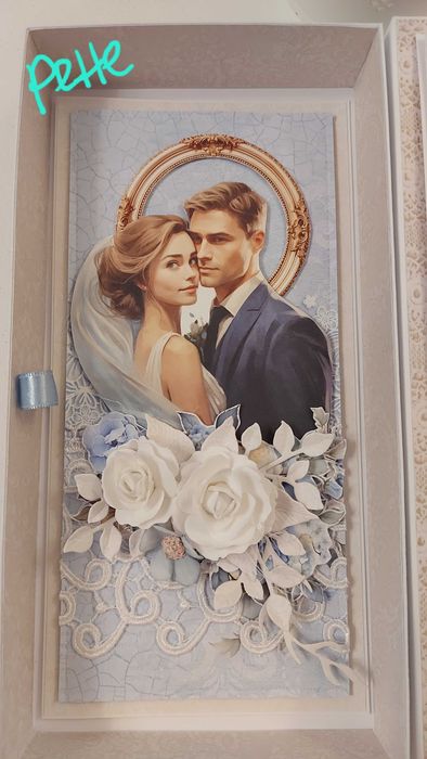 Ръчни картички с обемни ръчно изработени цветя, за сватба, бал, юбилей