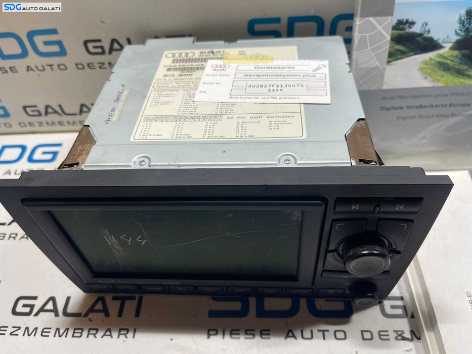 Navigatie Radio CD Player RNS E Navi Plus cu Harti DVD Audi A4 B7 2005 - 2008 Cod 8E0035192K [B3656]