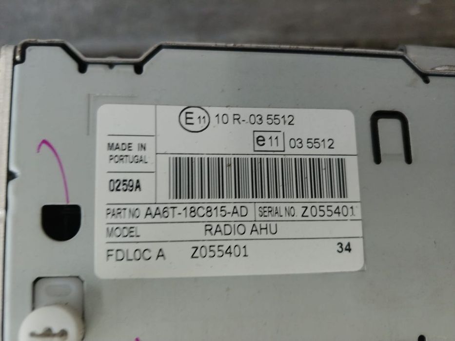 radio cd player ford fiesta 6 cb1 ccn aa6t18c815ad  aa6t-18c815-ad