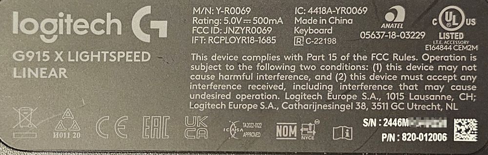Logitech G915X lightspeed. Механична безжична геймърска клавиатура