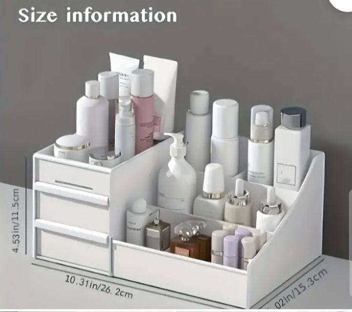 NOU!Organizator cosmetic#școlar,plastic alb,25 lei