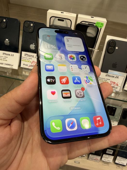 Telefon iphone 15 black 128gb baterie 100%