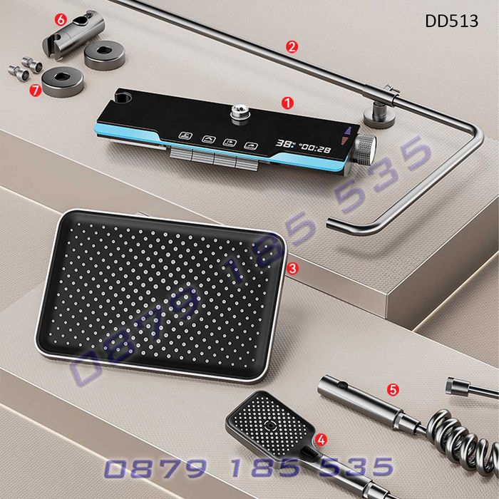 Модерен Пиано душ дисплей светлини инокс Пита баня смесител лед свети