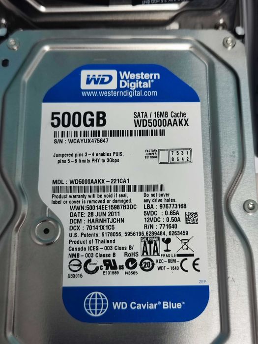 WD GREEN/BLUE/ENTERPRISE HDD 3.5 500GB - / Хард диск за компютър