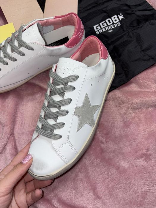 Golden Goose 37 noi nepurtati eticheta roz alb