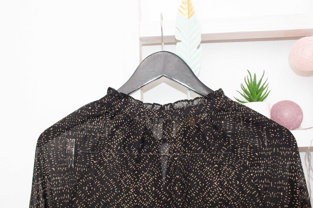 RALPH LAUREN оригинална дамска рокля черно бежова с принт прозрачна S