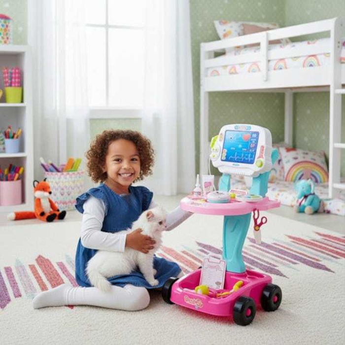 Set de doctor pentru copii 18-in-1 cu carucior lumini sunete joc rol