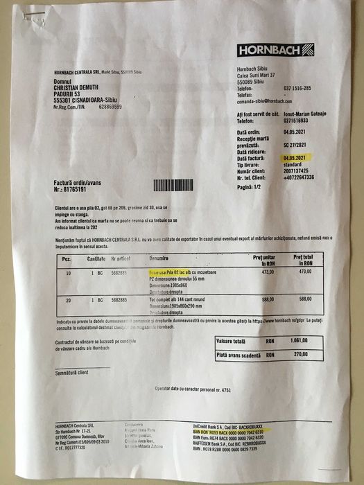 Usa noua, alba pertura