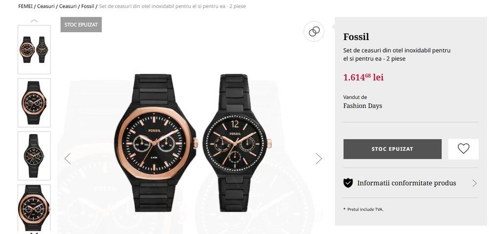 Ceas Fossil BQ264SET nou