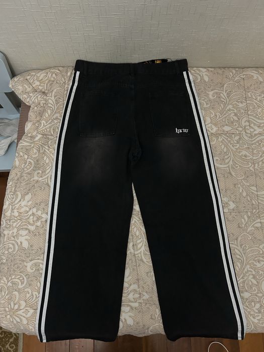 чёрные baggy/wide-leg джинсы
