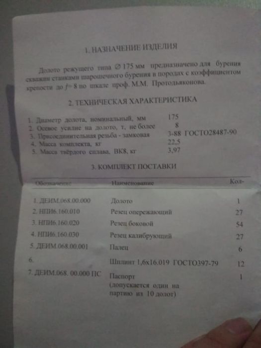 Долото буровое НПИ-6-175, коронка