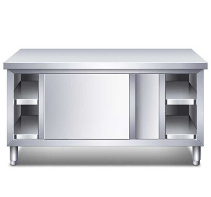 masa de lucru inox cu usi glisante,dulap de lucru din inox