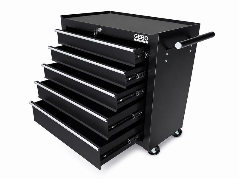 Шкаф за инструменти с 5 чекмеджета, черен gebo tools