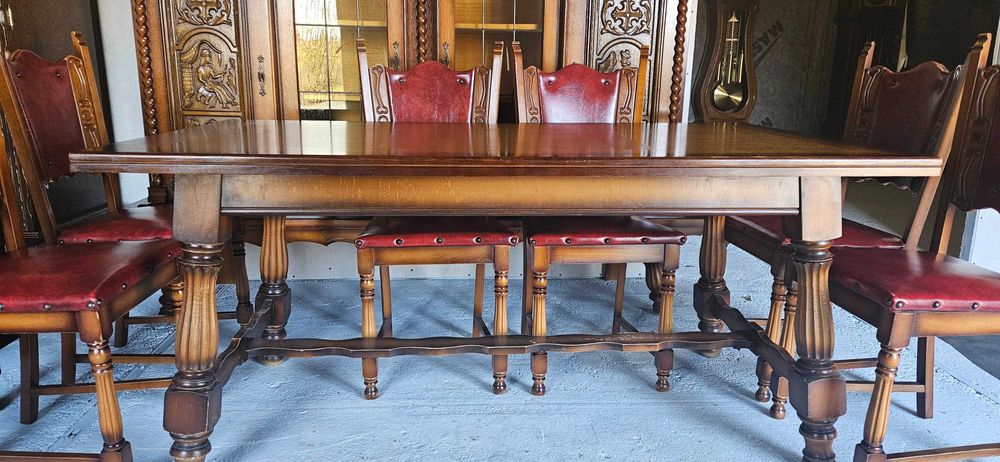 Mobila rustica servanta ,masa cu 6 scaune