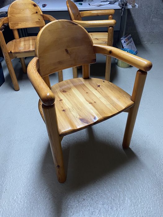 4 броя Дизайнерски Трапезни стола Rainer Daumiller от масивно дърво