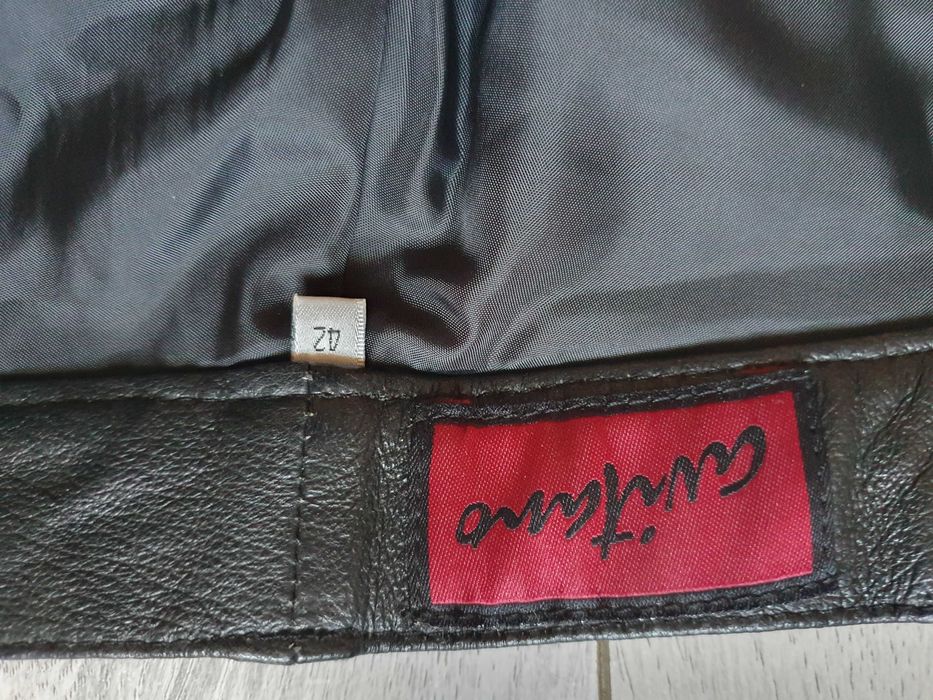 Pantaloni de piele AVITAMO (rock, motor) - Marimea 42 (Talie 80 cm)