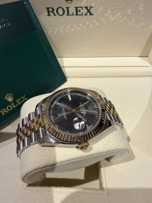 Rolex Datejust Wimbledon Grey Dial 18k Yellow gold