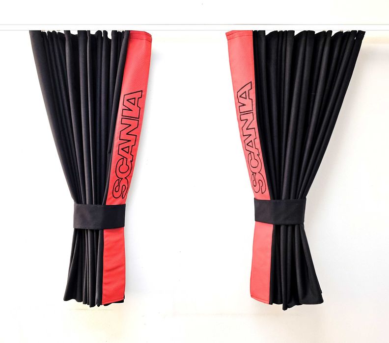 Пердета за камиони SCANIA с кожена лента и кукички тип холандско чело.