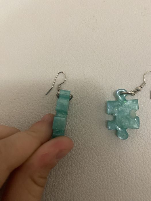 серьги самодельные пазл