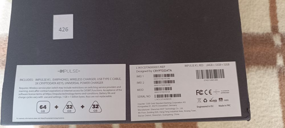 Продам смартфон K1 криптокошельком