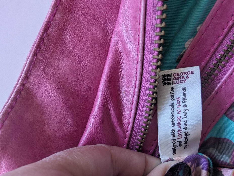 Geantă crossbody George Gina & Lucy ciclam piele naturală