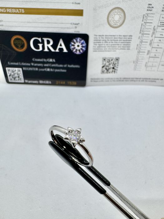 Сребърен пръстен с мойсанит (Диамант) 0.3 карата