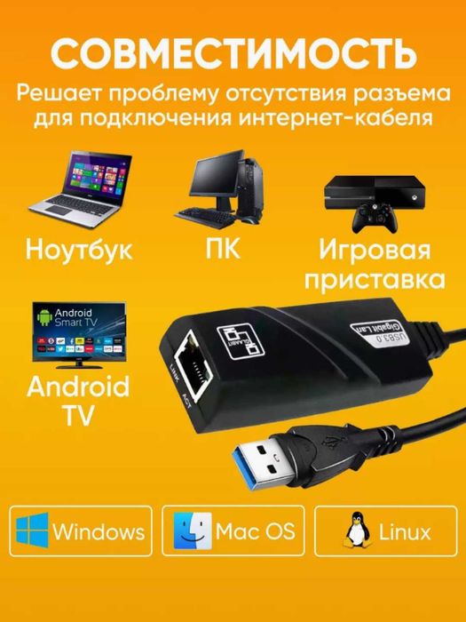 Сетевой адаптер USB 3.0 LAN RJ45 ethernet adapter