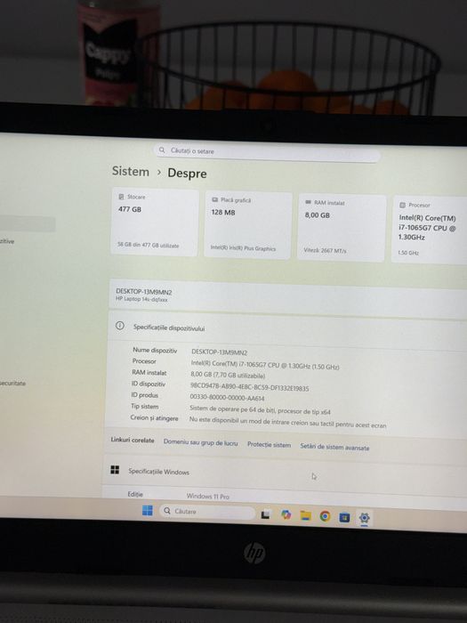 Laptop HP 14s i7-1065G7 - 512/8GB - Nou