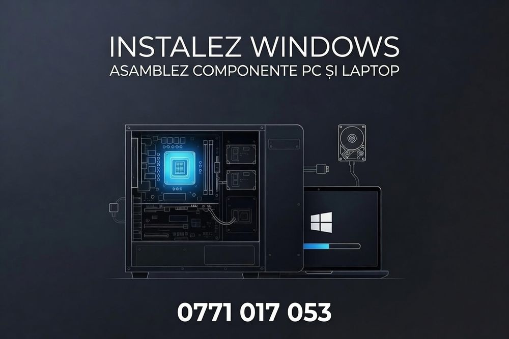instalez windows asamblez componente pc si laptop