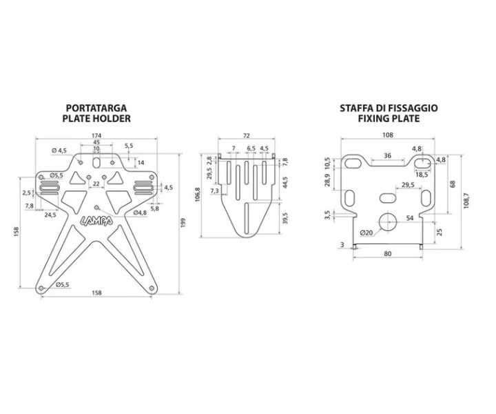 suport universal placuta moto