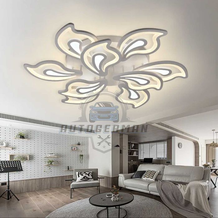 Дизайнерски плафон черен с LED 3-степенна димируема лед полилей