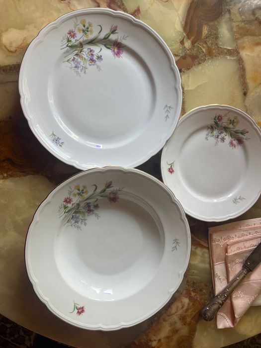 Set farfurii, platou mare, castron supa, 3 persoane, anii ‘50 Germany