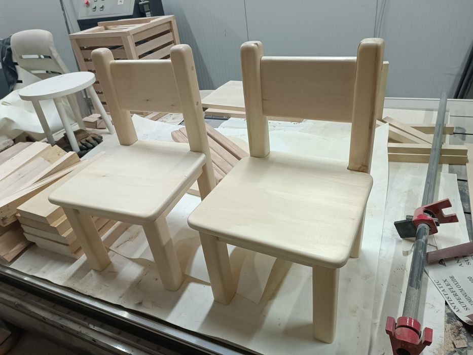 Scaun pentru copii din lemn masiv de tei finisat ecologic