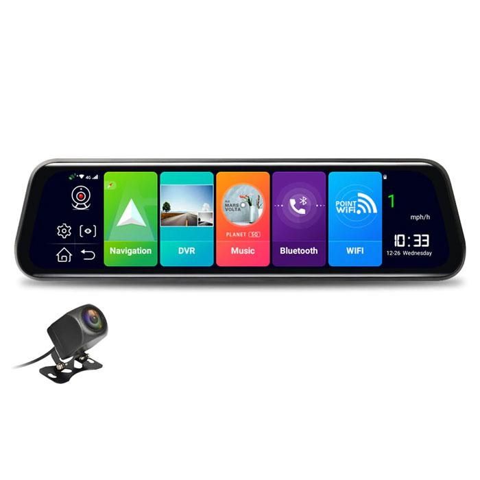 Видеорегистратор 10” с две камери, асистент за паркиране, 1080p