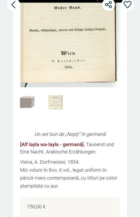 Carte vintage germană din 1854,stare de conservare impecabilă