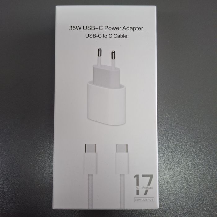 Бързо зарядно за iPhone 17 Pro Max 35W адаптер и кабел за зареждане